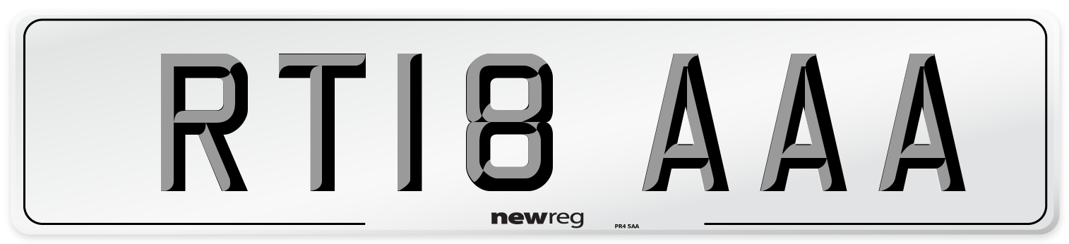 RT18 AAA Number Plate from New Reg